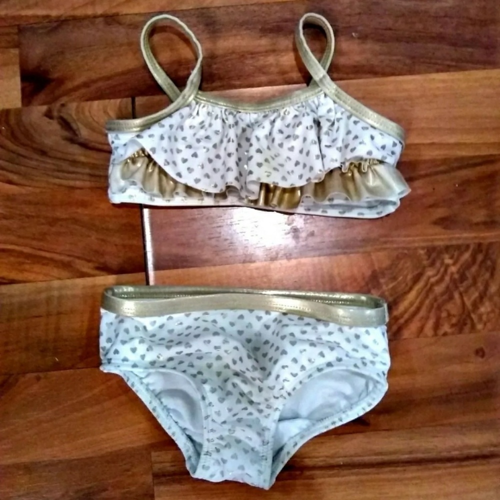 🎆5 for $25🎆Gold and white hearts bikini 🎆